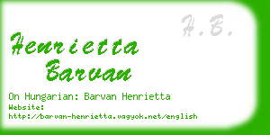 henrietta barvan business card